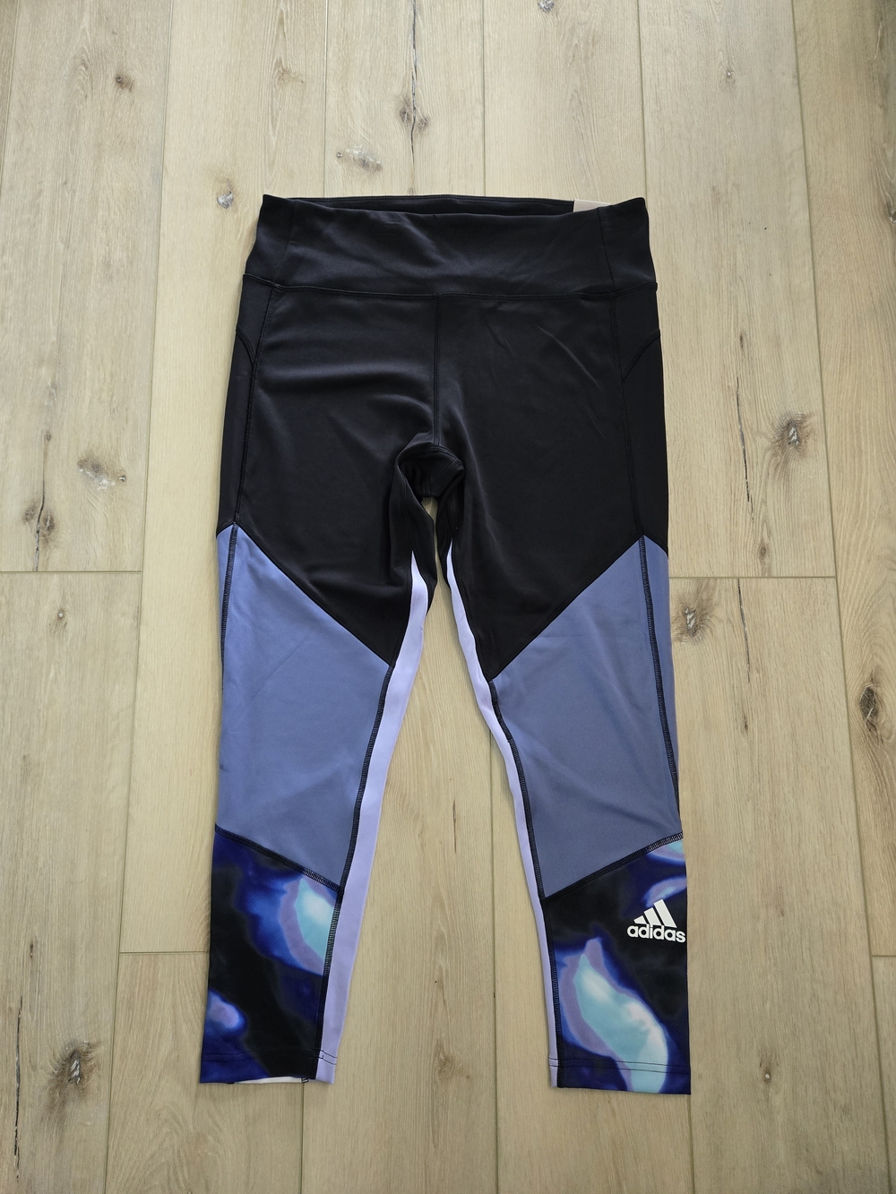 adidas Primegreen AEROREADY Leggings Women’s XL Black Purple High Rise 7/8